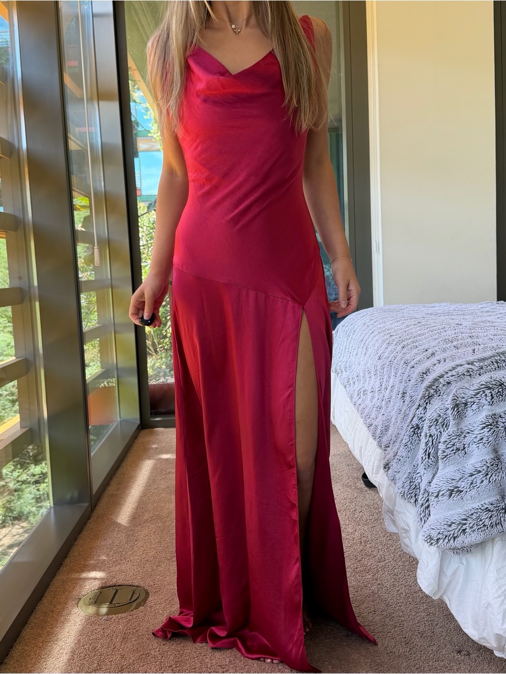 ELLIATT Red Satin Gown - Picture 1 of 5